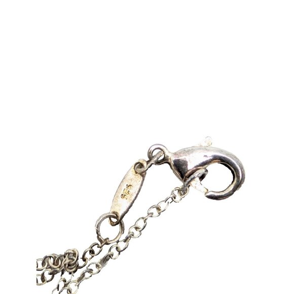 Sandy Baker Sterling 925 Paula shell horn inlay mosaic pendant on 925 Necklace - Picture 9 of 16